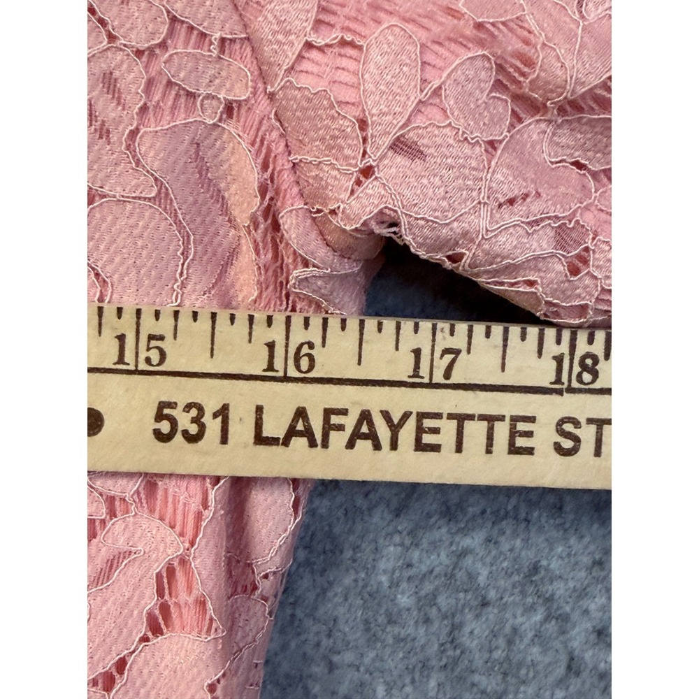 Kesuolian Pink and White Lace Overlay Zip Back Top Size Small - Picture 5 of 10